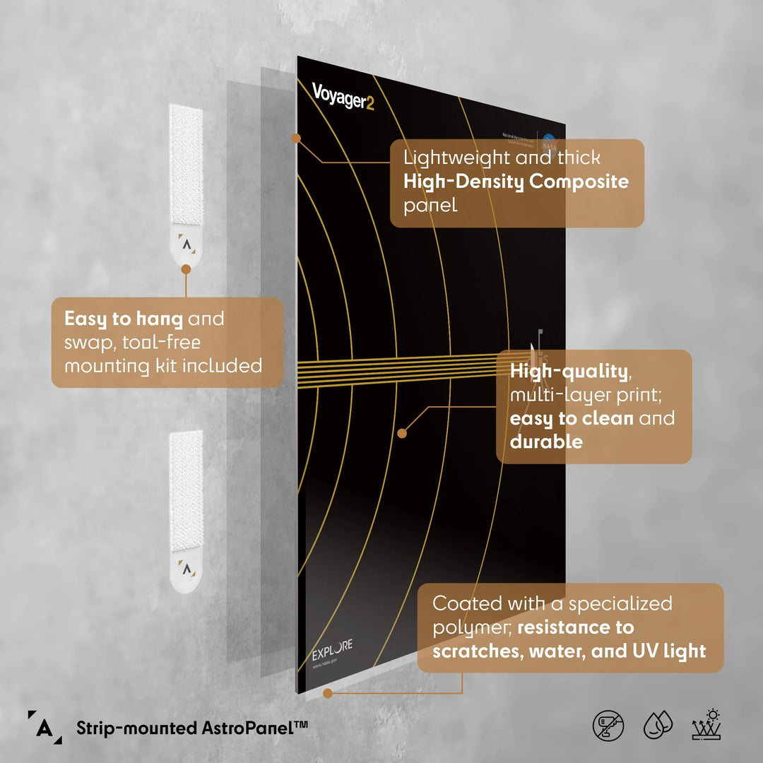Voyager 2 Interstellar Space Poster (Gold Version)