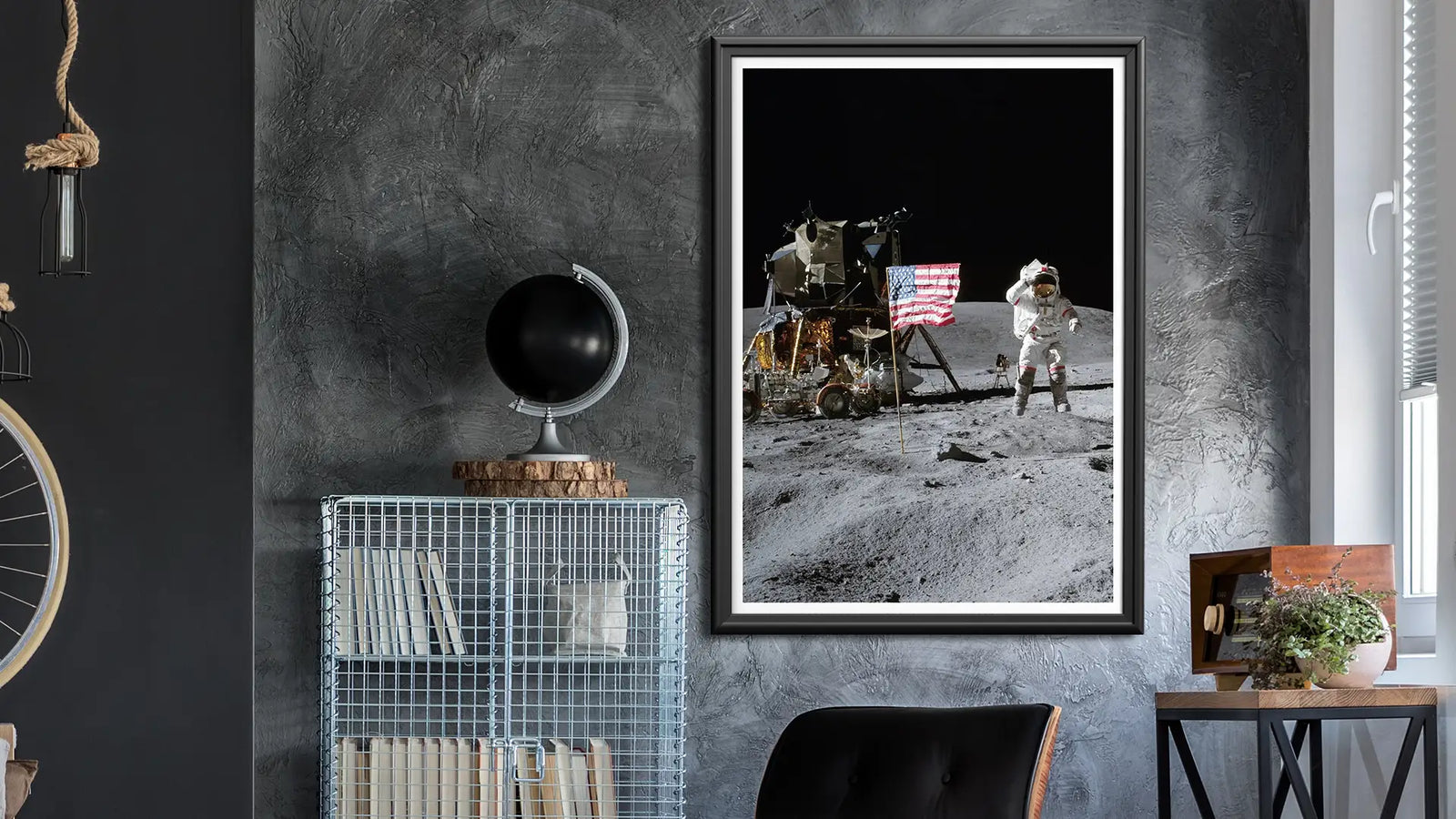 apollo mission wall art for man's cave
