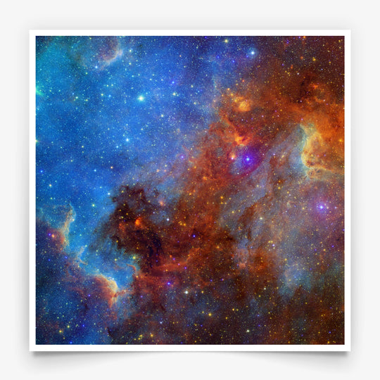 Spitzer Space Telescope Poster: North America Nebula in Different Lights