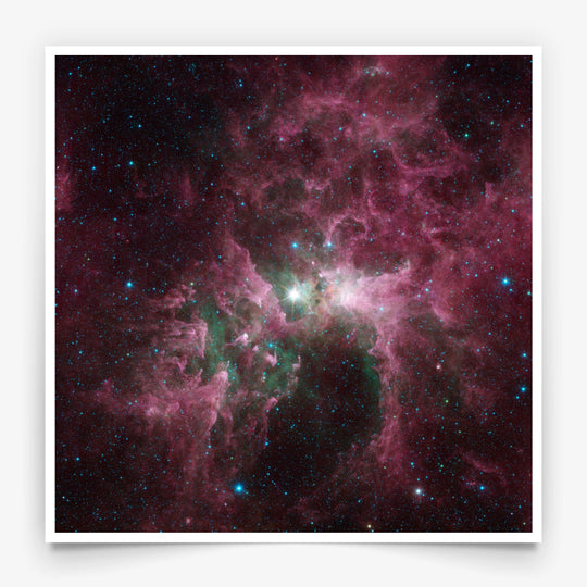 Spitzer Space Telescope Poster: The Tortured Clouds of Eta Carinae