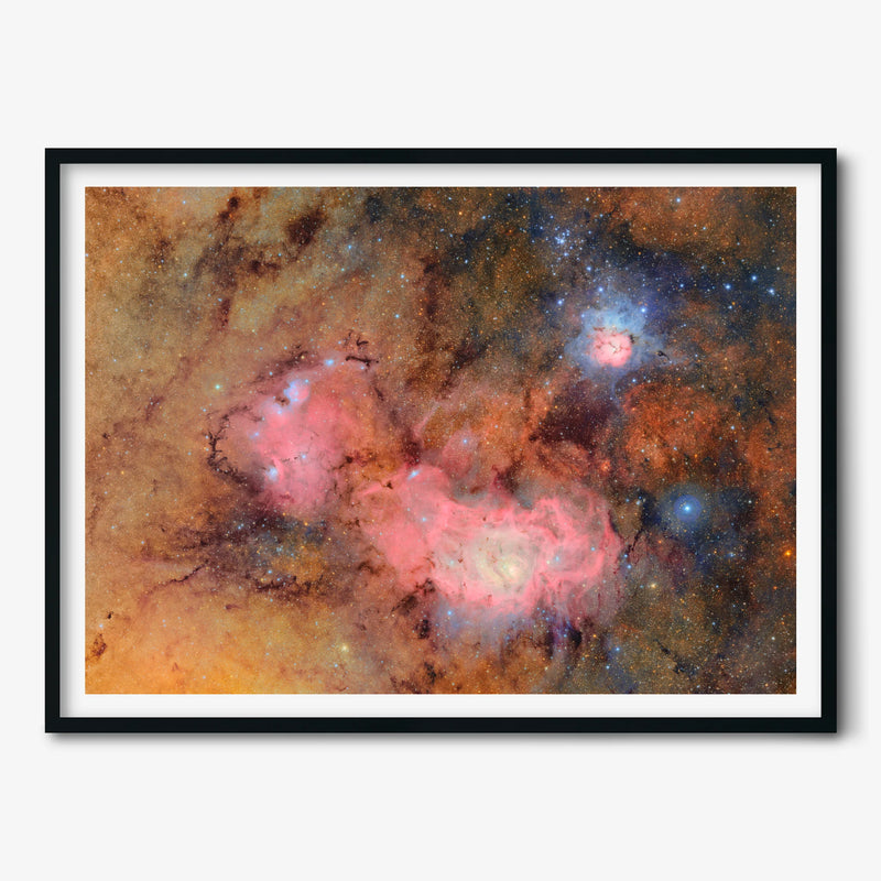 Trifid and Lagoon by Vera C. Rubin Observatory