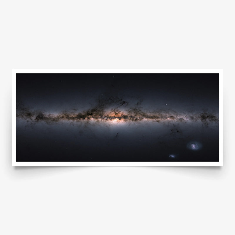 The Milky Way and the Magellanic Clouds - Gaia Gigapixel Panorama