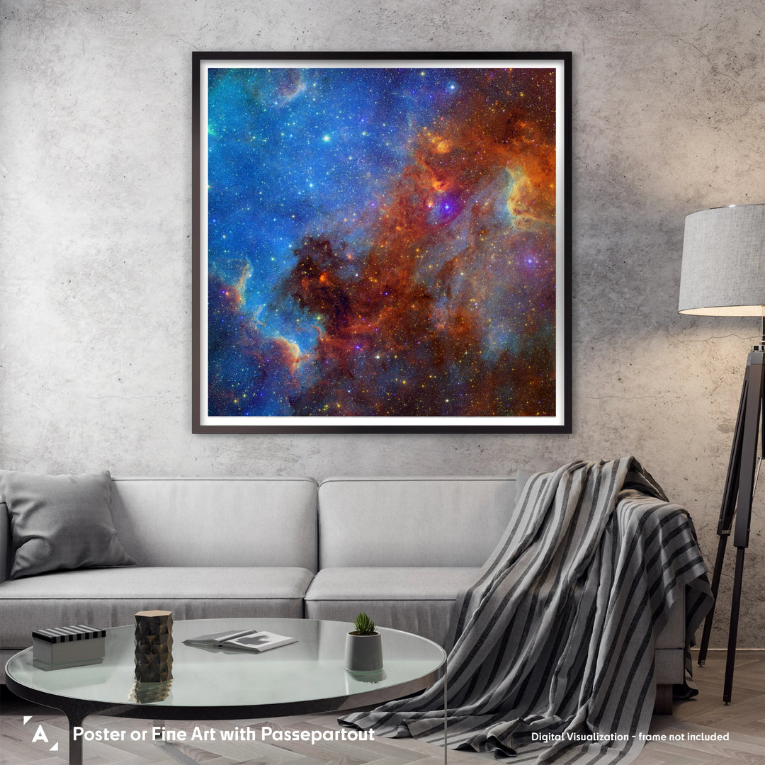 Spitzer Space Telescope Poster: North America Nebula in Different Lights