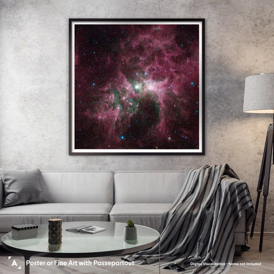 Spitzer Space Telescope Poster: The Tortured Clouds of Eta Carinae