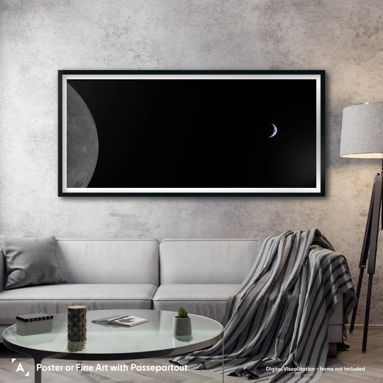 Earthset Over the Lunar Limb Panorama, Artemis II