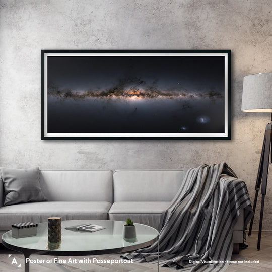 The Milky Way and the Magellanic Clouds - Gaia Gigapixel Panorama