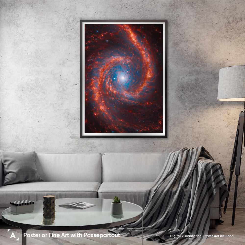 Jesion: Spiral Galaxy NGC 1566 Poster (Hubble & Webb Views)