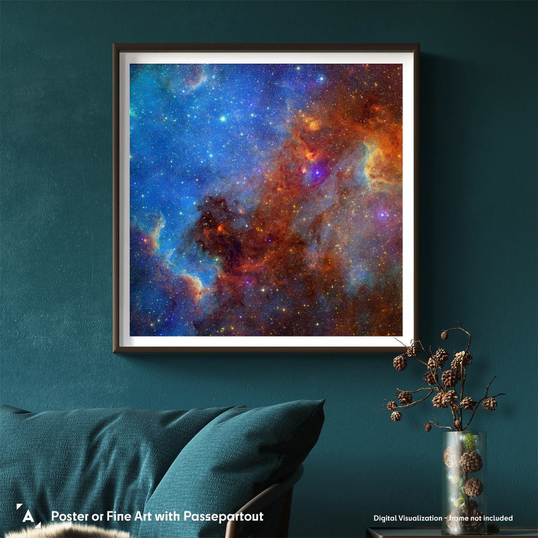 Spitzer Space Telescope Poster: North America Nebula in Different Lights
