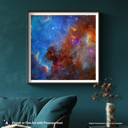 Spitzer Space Telescope Poster: North America Nebula in Different Lights