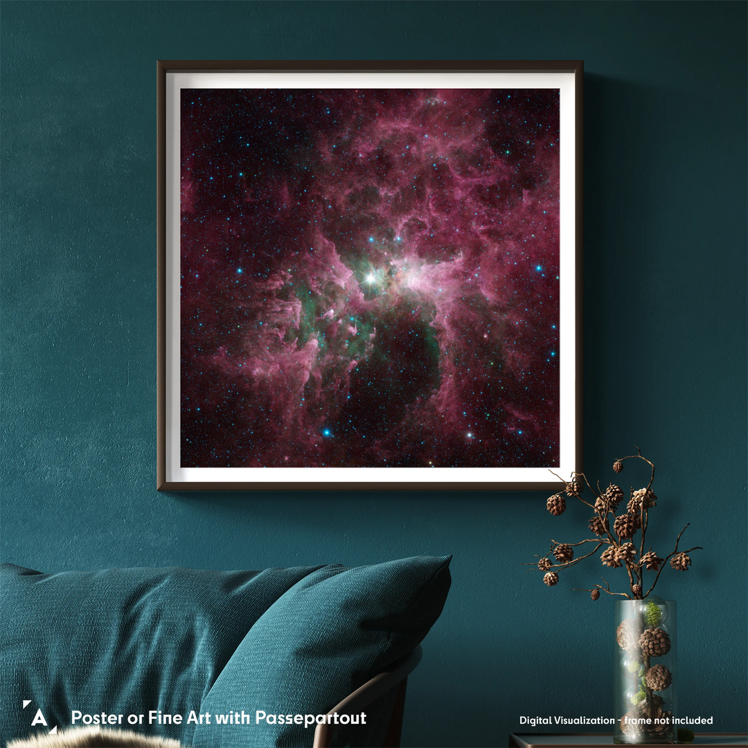 Spitzer Space Telescope Poster: The Tortured Clouds of Eta Carinae