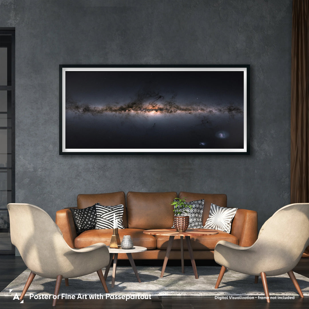 The Milky Way and the Magellanic Clouds - Gaia Gigapixel Panorama