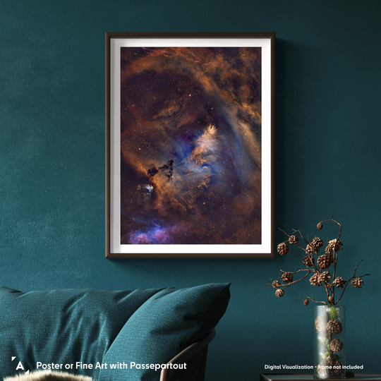 Rod Prazeres: Celestial Masterpiece - The Christmas Tree Cluster and Cone Nebula Poster