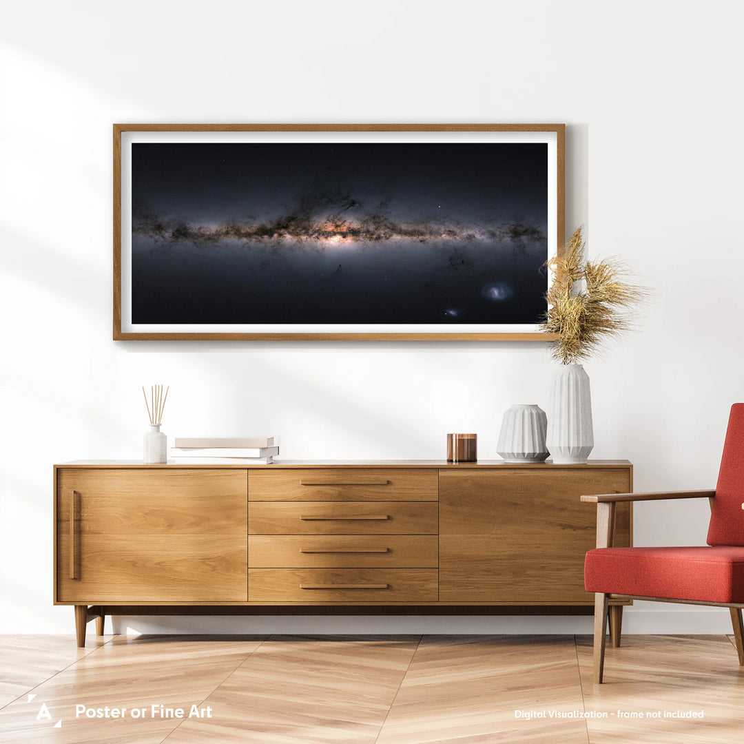 The Milky Way and the Magellanic Clouds - Gaia Gigapixel Panorama