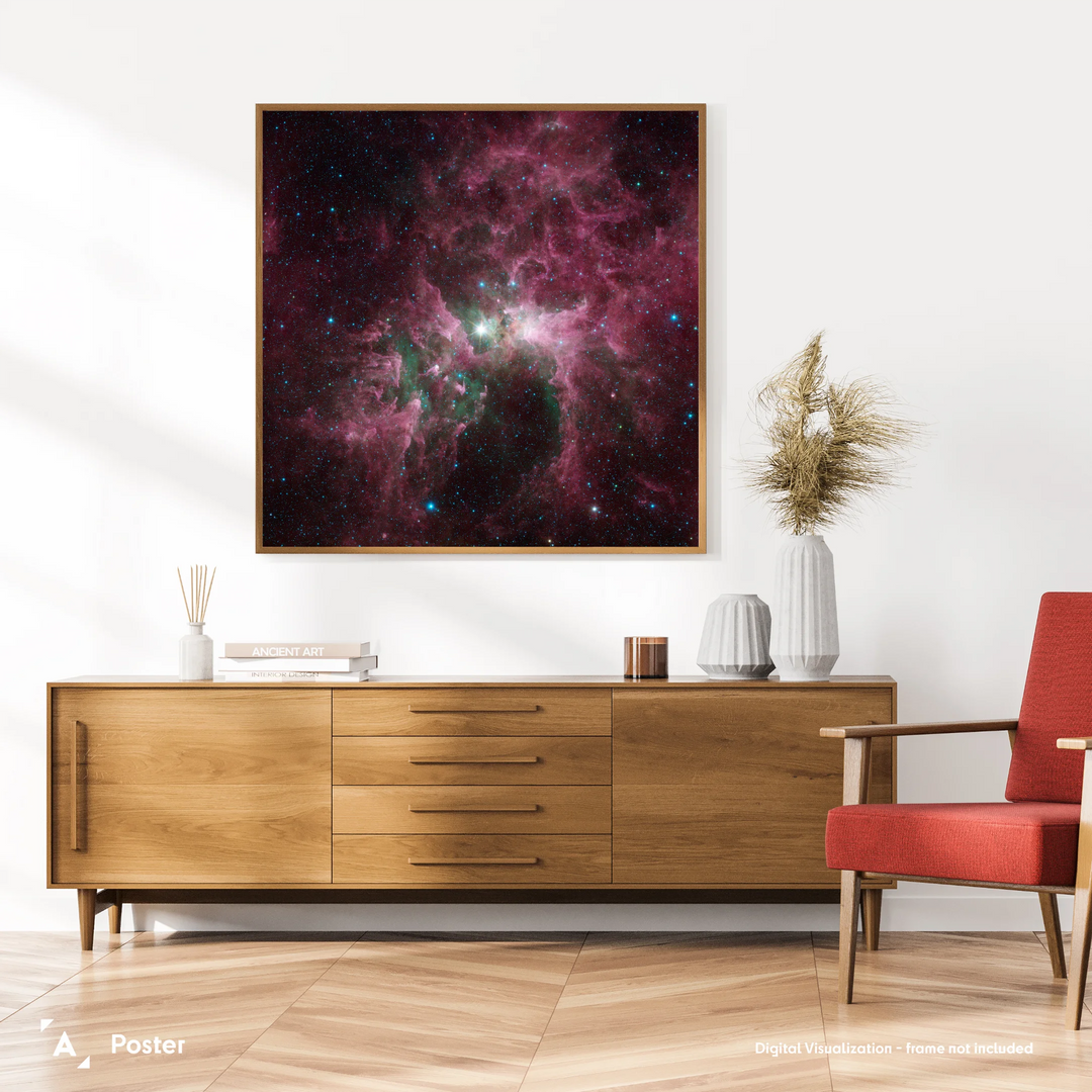 Spitzer Space Telescope Poster: The Tortured Clouds of Eta Carinae