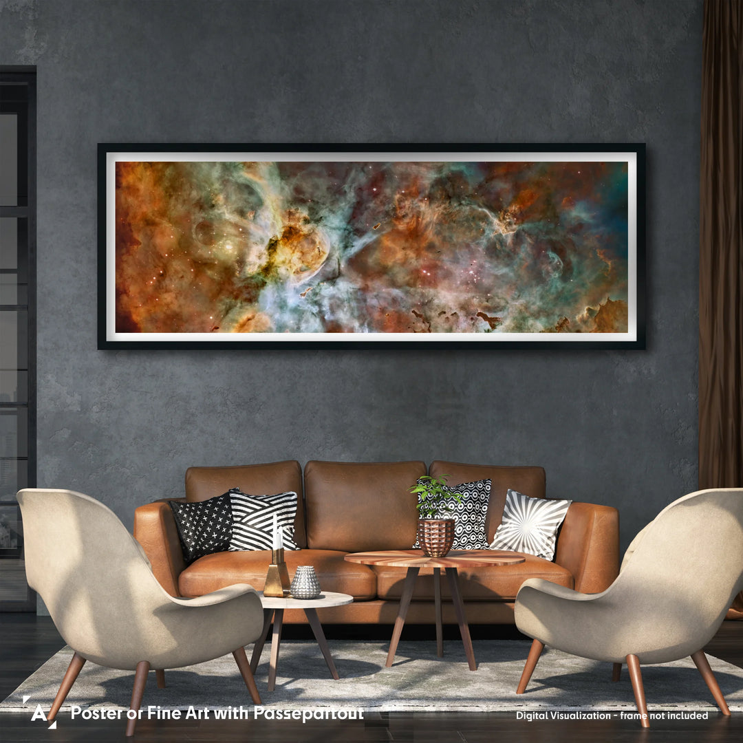 HST: Star Birth in Carina Nebula Panorama Poster