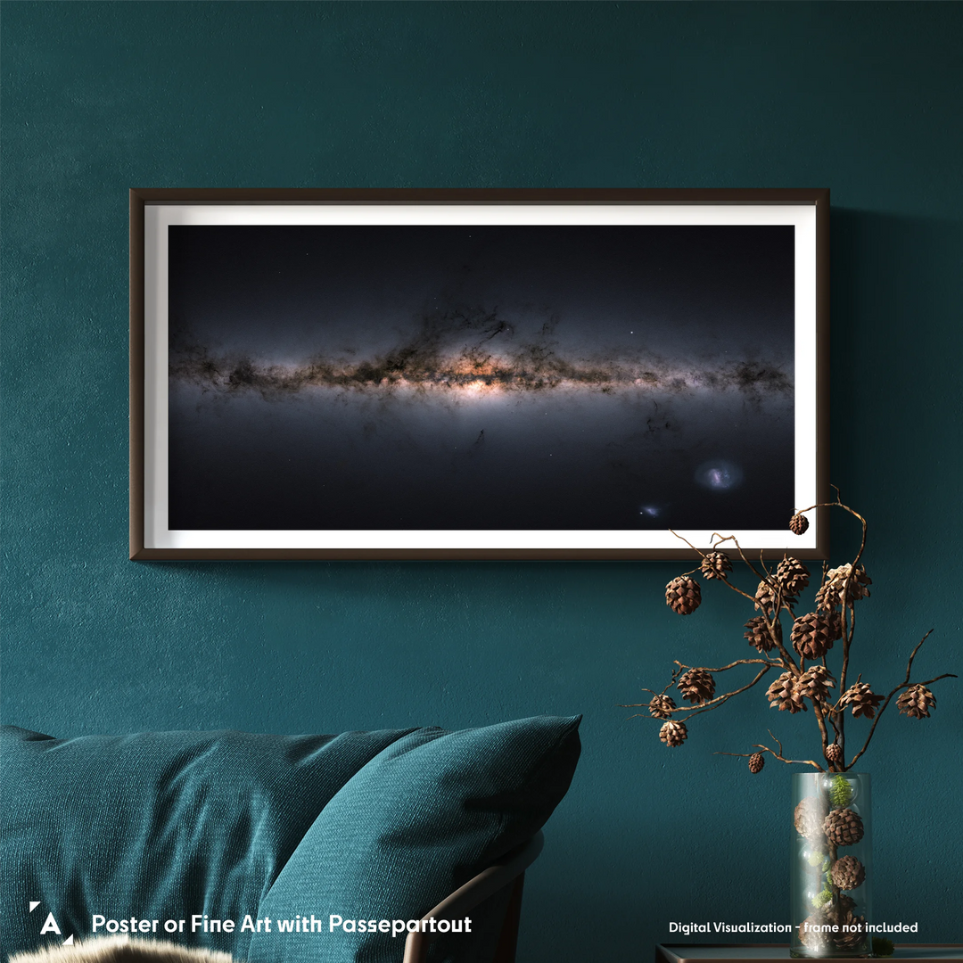 The Milky Way and the Magellanic Clouds - Gaia Gigapixel Panorama