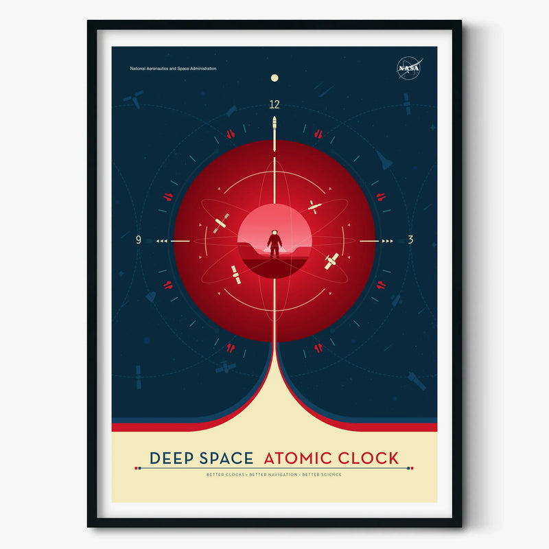 Atomic Clock Poster: NASA Visions of the Future (Red Version)