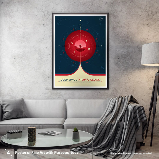 Atomic Clock Poster: NASA Visions of the Future (Red Version)