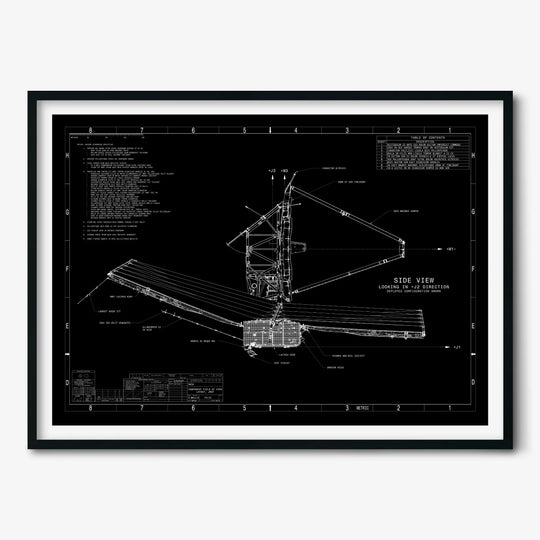 James Webb Space Telescope - Technical Diagram Black