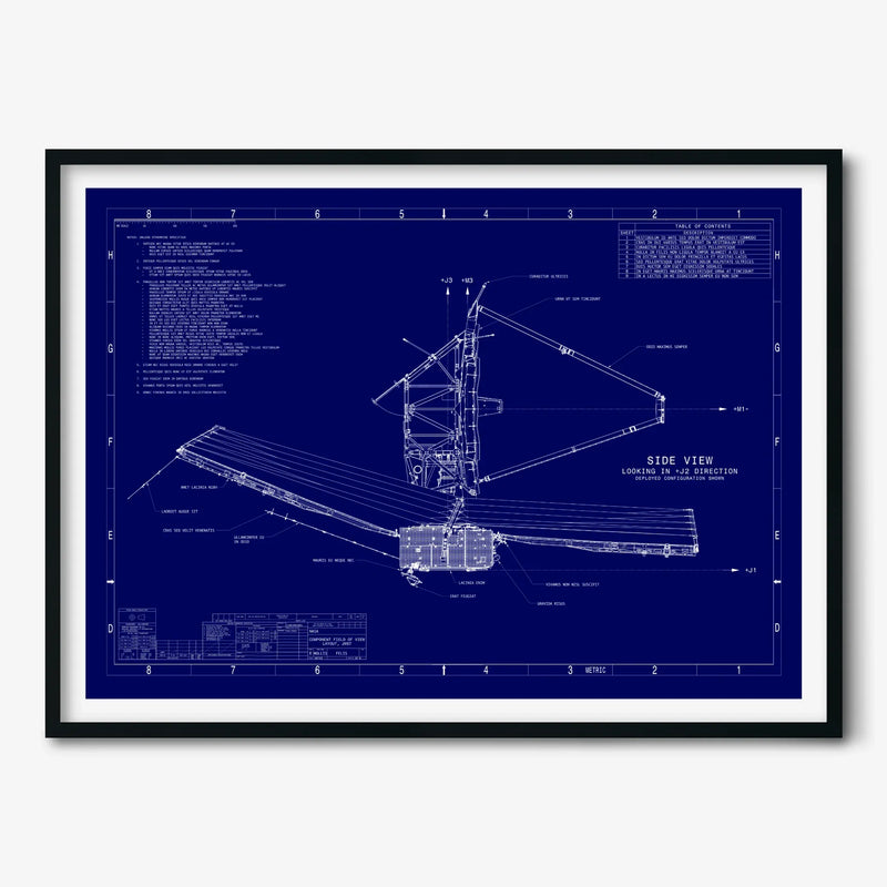 James Webb Space Telescope: Technical Diagram (Blue)