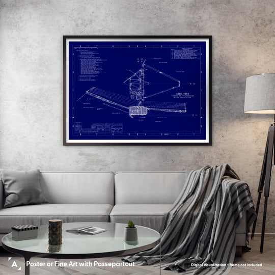 James Webb Space Telescope - Technical Diagram Blue