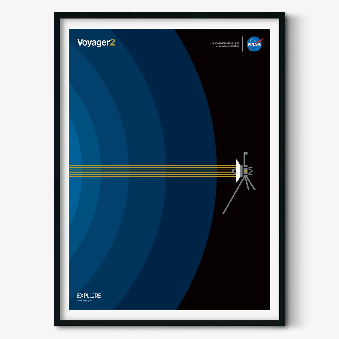 Voyager 2 Interstellar Space Poster (Blue Version)