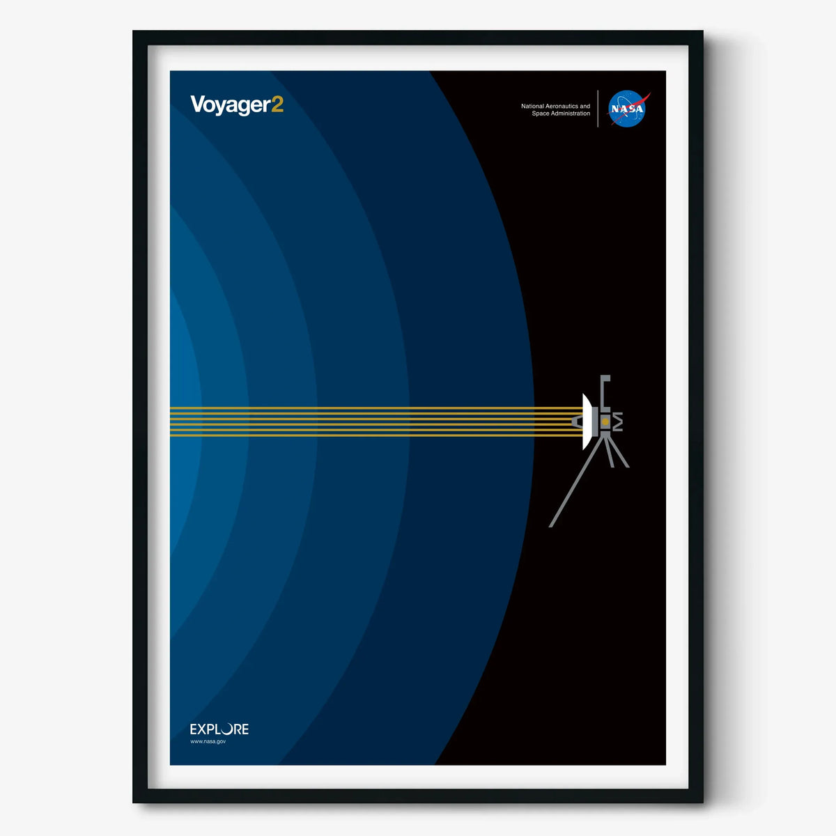 Voyager 2 Interstellar Space Poster (Blue Version)