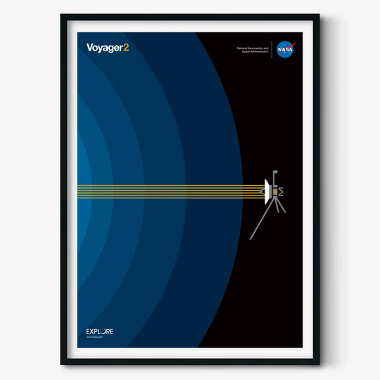 Voyager 2 Interstellar Space Poster (Blue Version)