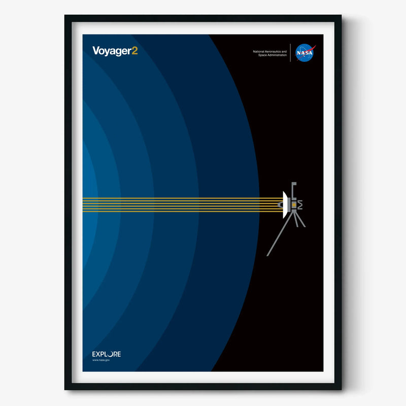 Voyager 2 Interstellar Space Poster (Blue Version)