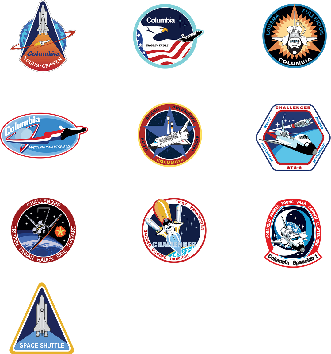 Space Transportation System 10psc. Stickers Pack